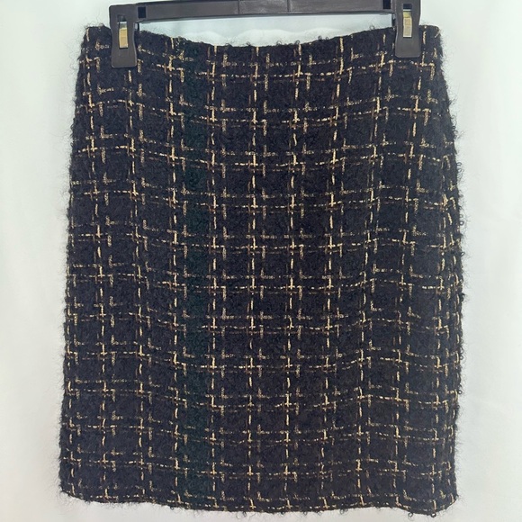 New J.McLaughlin Wool Blend Tweed Lined Pencil Skirt Size 2 - Picture 2 of 9